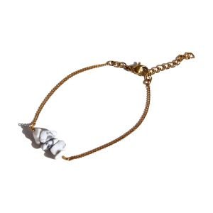 Pulseira Theia Howlite (Dourado/Prateado)