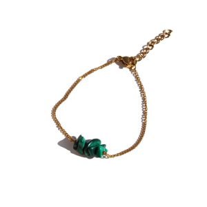 Pulseira Theia Malaquite (Dourado/Prateado)