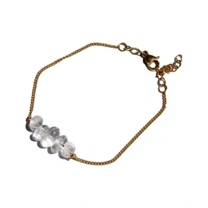 Pulseira Theia Quartzo Transparente (Dourado/Prateado)