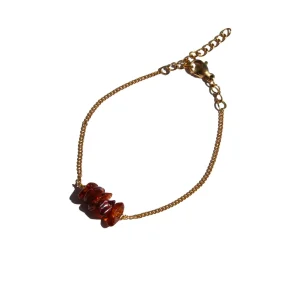 Pulseira Theia Âmbar Cognac (Dourado/Prateado)