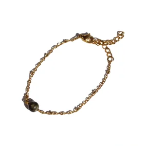 Pulseira Aedos Obsidiana Dourada (Dourado/Prateado)