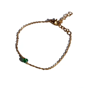 Pulseira Birthstone Maio - Esmeralda (Dourado/Prateado)