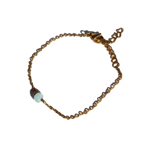 Pulseira Birthstone Março - Água-marinha (Dourado/Prateado)