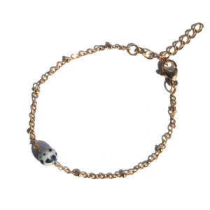 Pulseira Aedos Jaspe Dálmata (Dourado/Prateado)